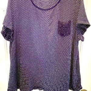 Gently Used Style & Co. 3X Navy/White Top